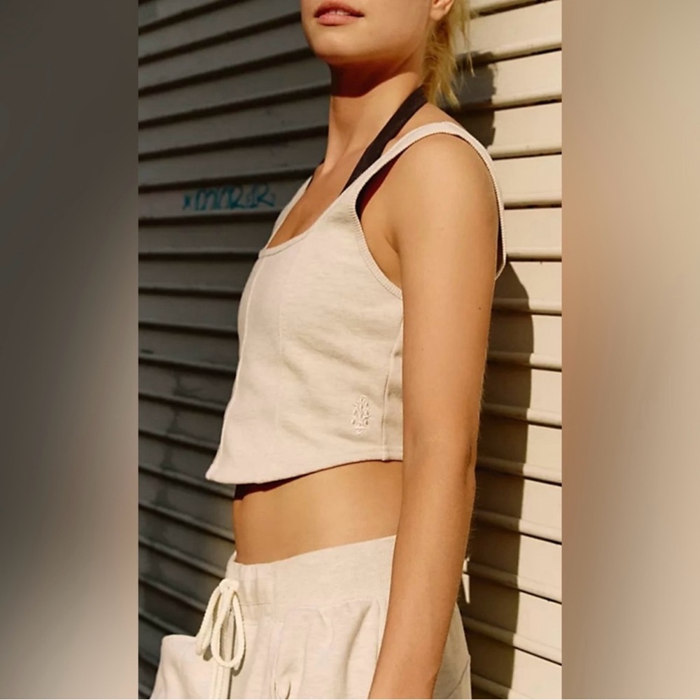 Free People Movement For The Win Set Top in Oatmeal Heather